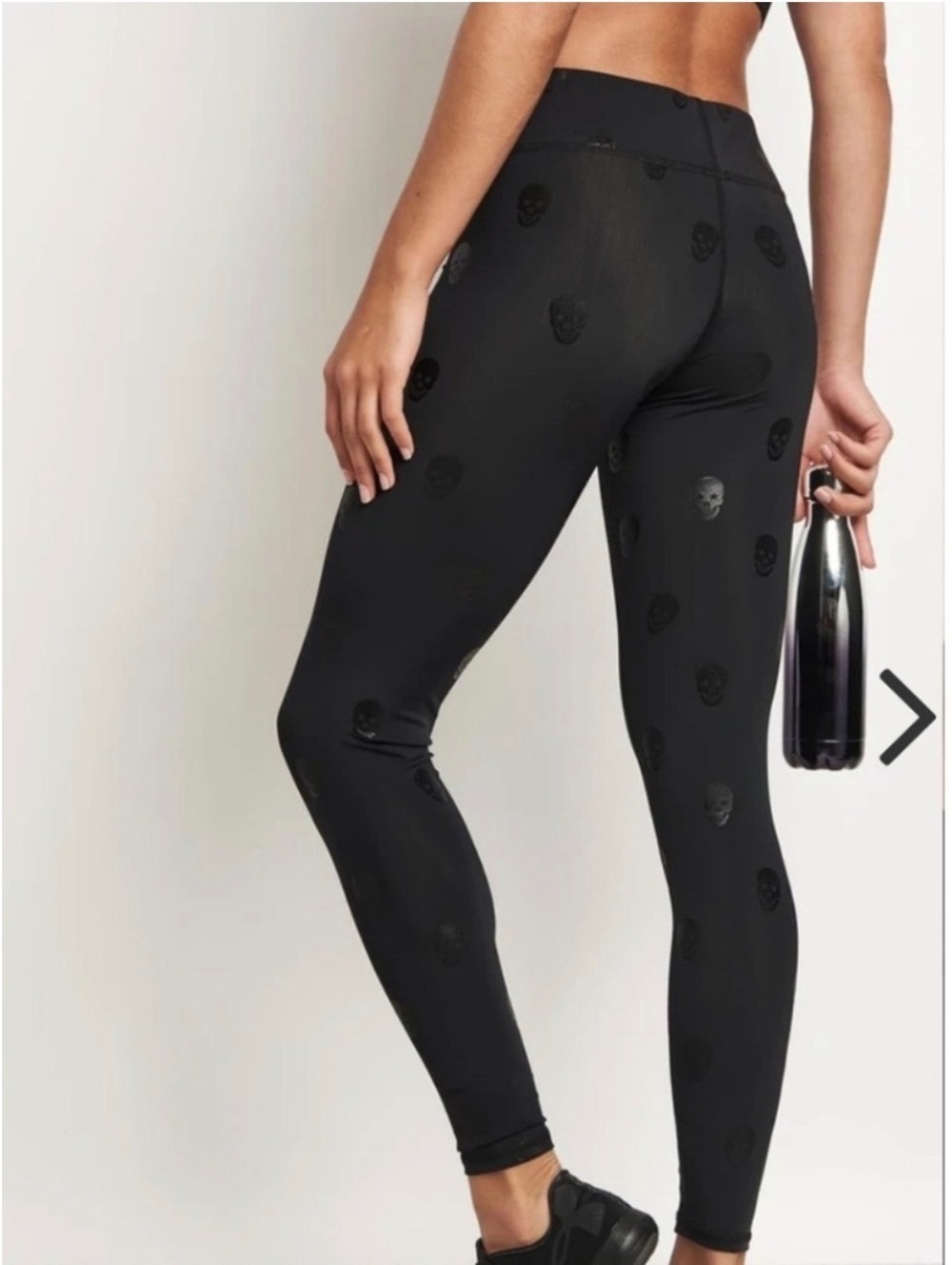 Terez Black Skull Star Power Leggings Thick Waistband Size Small